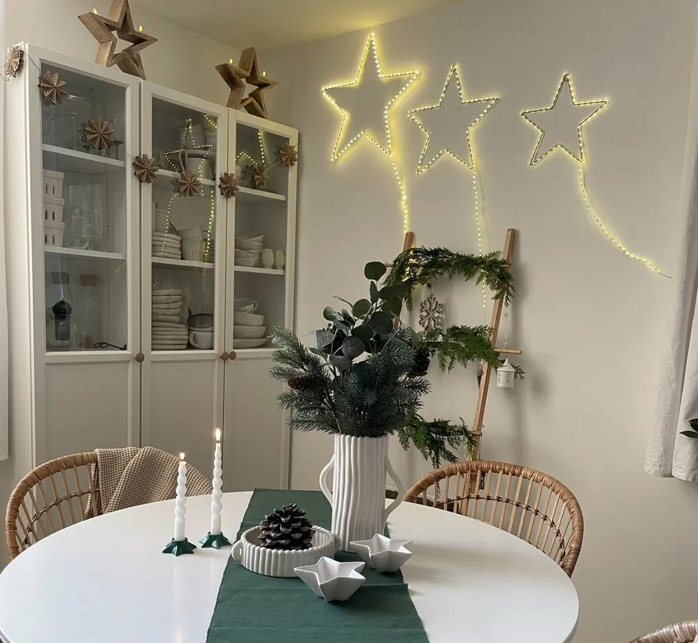 Festive Golden Star Trio - 3 Piece Beautiful LED Christmas Decoration Set Christmas FoneFunShop