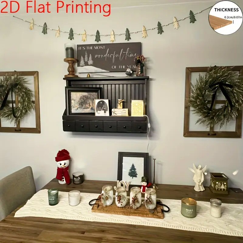 Christmas Garland Wooden Bead Wreath Rustic 12 Tree Design Home Decor Christmas FoneFunShop