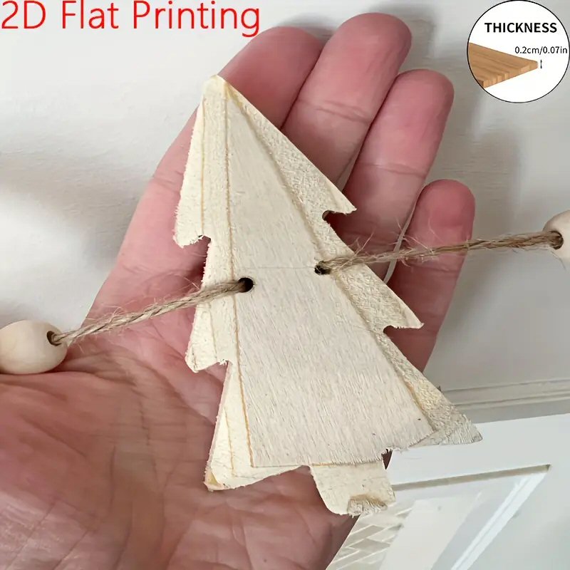 Christmas Garland Wooden Bead Wreath Rustic 12 Tree Design Home Decor Christmas FoneFunShop