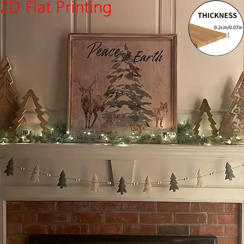 Christmas Garland Wooden Bead Wreath Rustic 12 Tree Design Home Decor Christmas FoneFunShop