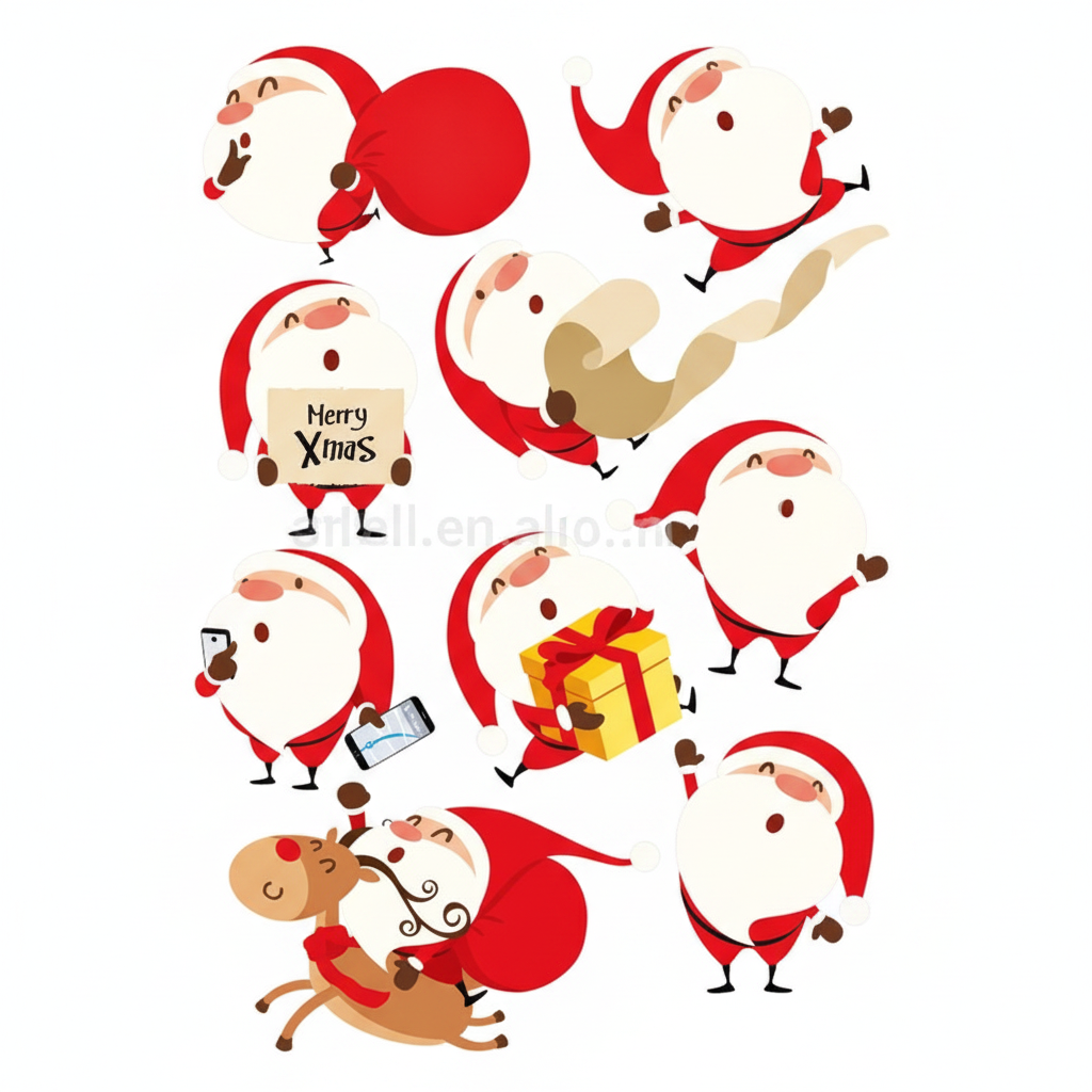 Christmas Decoration 9 Sticker Pack Festive Wall Stickers 3D Christmas FoneFunShop