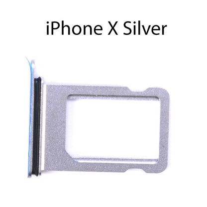 Sim Tray For iPhone X Silver Sim Tray FoneFunShop   