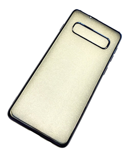 Case For Samsung S10 G973F Clear Silicone With Black Edge Case Cover FoneFunShop   