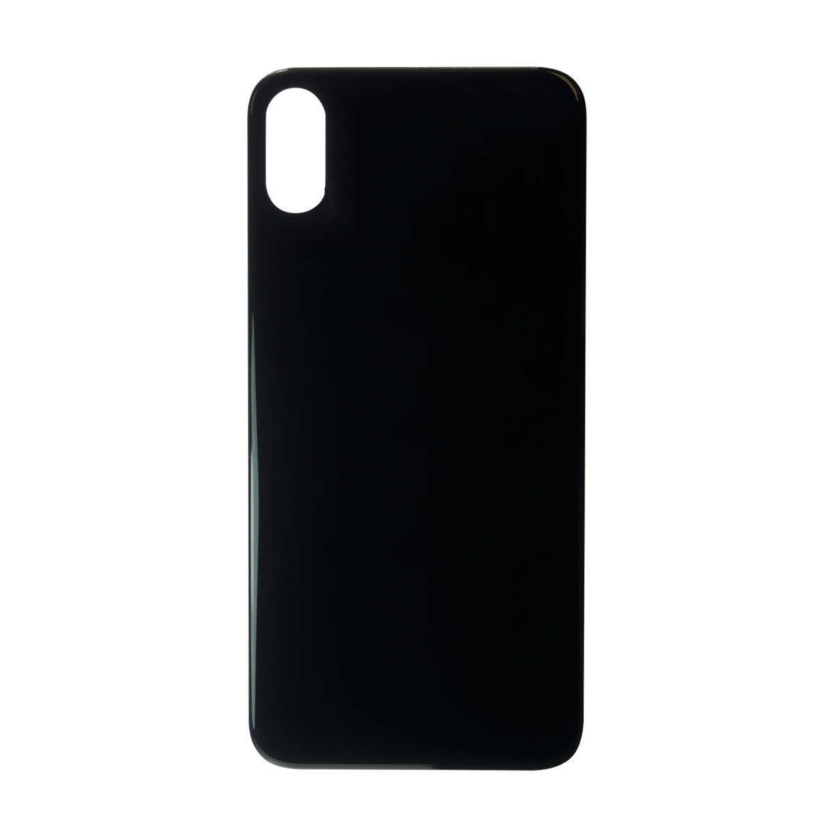 For iPhone X Plain Glass Back Replacement in Black