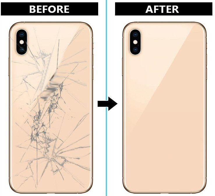 Gold Vimour Back Glass Replacement for iPhone Xs 5.8 Inch All Carriers with Pre-Installed Adhesive and Repair Tool Kits 