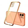 Case For iPhone 12 Pro Clear Silicone With Rose Gold Edge