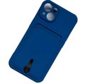 Case For iPhone 15 Silicone Card Holder Protection in Navy
