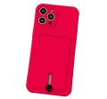 Case For iPhone 15 Pro Silicone Card Holder Protection in Pink Citrus