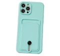 Case For iPhone 15 Pro Silicone Card Holder Protection in Green