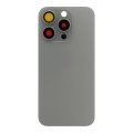 Glass Back For iPhone 15 Pro Max Natural Titanium Battery Door Camera Lens Bezel Magnetism Ring + Metal Plate Plain Without Logo