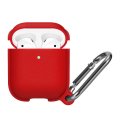 Case For Apple Airpods With Hanger And Hole For LED Red