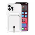 Case For iPhone 15 Pro Silicone Card Holder Protection in White