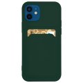 Case For iPhone 12 12 Pro With Silicone Card Holder Green