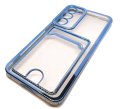 Case For Samsung S23 Clear View Card Holder Gel With Styled Edge Blue