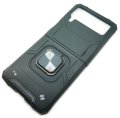 For Samsung Z Flip 4 Luxury PU Leather Flip Wallet Case Black