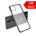 Case For iPhone 11 Pro Max Bulk Pack of 10 X Clear Silicone With Black Edge
