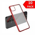 Case For iPhone 11 Pro Bulk Pack of 10 X Clear Silicone With Red Edge