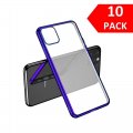 Case For iPhone 11 Pro Bulk Pack of 10 X Clear Silicone With Purple Edge