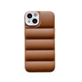 Case For iPhone 13 Pro Max Brown Puffer Down Jacket
