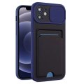 For iPhone 13 Pro Max in Blue Ultra thin Case with Card slot & Camera shutter