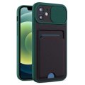 For iPhone 13 Pro Max in Green Ultra thin Case with Card slot & Camera shutter