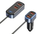 6 Port Car Charger with PD Type C QC 3.0 and 2.4 Amp Ports USB 65.5W