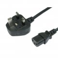 C13 Kettle Type UK 1.2M Lead 3 Pin Mains Power Cable Black