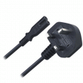 1.5M C7 Figure 8 To UK 3 Pin Mains Power Lead Cable Black