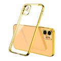 Case For iPhone 12 Clear Silicone With Gold Edge