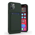 Case For iPhone 14 Pro 15 Pro Silicone Card Holder Protection in Green