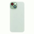 Glass Back For iPhone 15 Green Battery Door Camera Lens Bezel Magnetism Ring + Metal Plate Plain Without Logo