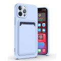 Case For iPhone 14 15 With Silicone Card Holder Lavender