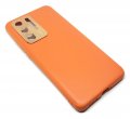 Case For Huawei P40 Pro Meephone Orange Hard Back PU Leather Effect