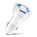 Quick Charge In Car Charger 3 Ports USB Qualcomm QC 3.0 Fast Charging White