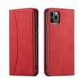 Flip Case For iPhone 15 Leather Multi Card Holder Phone Case Stand in Red