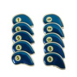 Leather Golf Headcovers Irons Set 10 Pcs Club Iron Head Covers in Blue