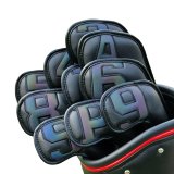 Golf Iron Head Covers With Magnetic Closure Gradient Black 10 Pcs