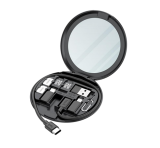 Vanity Case Cable Kit Budi 11 IN 1 Essential Travel Kit in Black