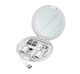 Vanity Case Cable Kit Budi 11 IN 1 Essential Travel Kit in White