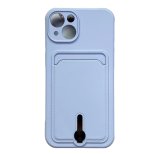 Silicone Card Holder Protection Case For iPhone 15 in Lavender
