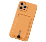 Silicone Card Holder Protection Case For iPhone 15 Pro in Orange