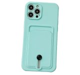 Silicone Card Holder Protection Case For iPhone 15 Pro Max in Green