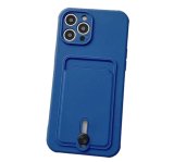 Silicone Card Holder Protection Case For iPhone 15 Pro in Navy