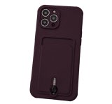 Case For iPhone 15 Pro Silicone Card Holder Protection in Plum