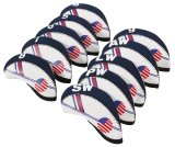10 Pcs Golf Club Iron Head Covers Protector Headcover Set USA in Black