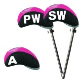 10 Pcs Golf Club Iron Head Covers Protector Headcover with window Set in Pink