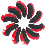 10 Pcs Golf Club Iron Head Covers Protector Headcover Set in Red