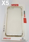 Pack of 5 x iPhone 6s Plus Clear Case With Gold Trim and Gold Buttons