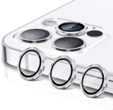 For iPhone 14 Pro/14 Pro Max - A Set of 3 Silver Glass Camera Lens Protectors