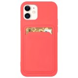 Silicone Card Holder Protection Case For iPhone 14 Pro Max in Pink Citrus